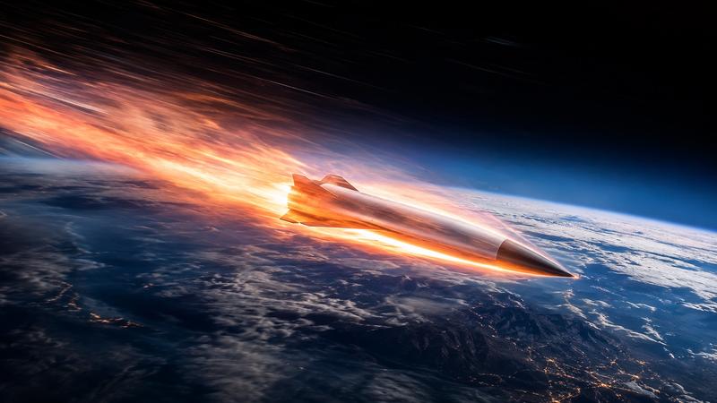 Hypersonic missile streaking through the upper atmosphere — China leads the world in hypersonic weapon development