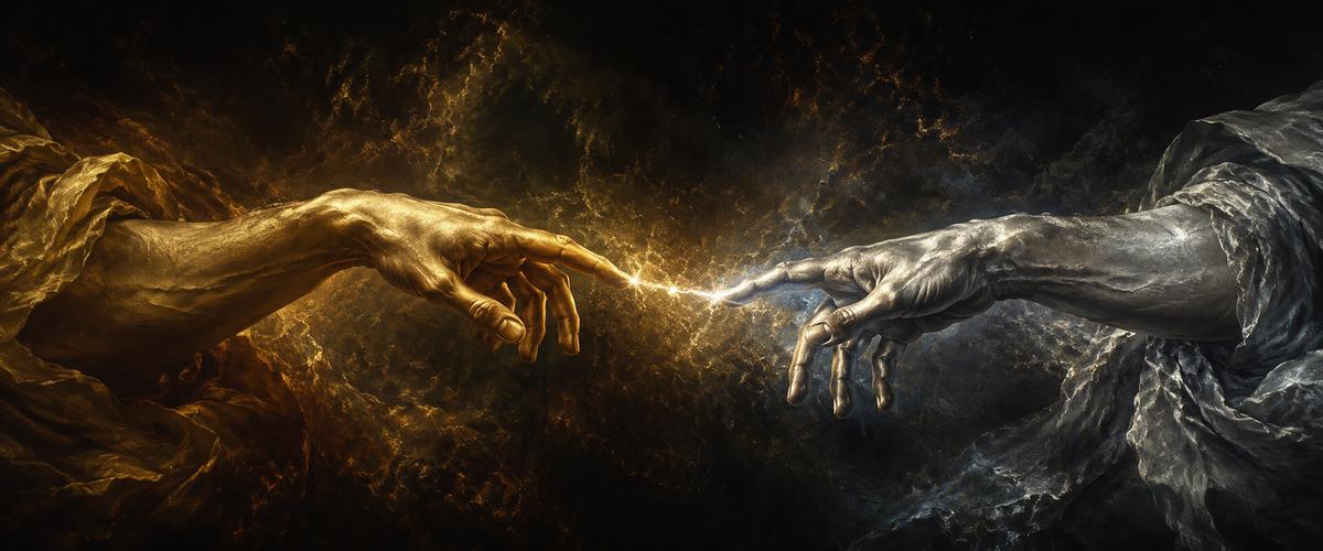 Two hands reaching toward each other — representing the possibility of peace between rising and ruling powers